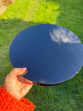 Load image into Gallery viewer, Large Black Obsidian Scrying Mirror 25cm or 9.45 inch Diameter
