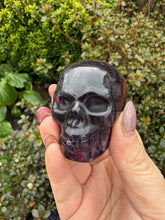 Load image into Gallery viewer, Dark Purple Fluorite Skull Carving
