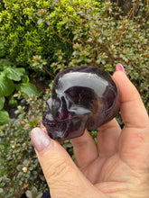 Load image into Gallery viewer, Dark Purple Fluorite Skull Carving
