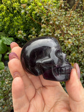 Load image into Gallery viewer, Dark Purple Fluorite Skull Carving
