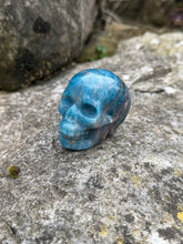 Load image into Gallery viewer, Apatite and Sunstone Skull Carving
