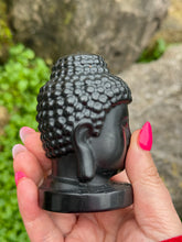 Load image into Gallery viewer, Large Obsidian Buddha Head Carving
