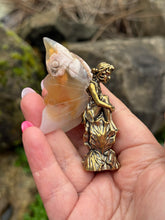 Load image into Gallery viewer, Golden Fairy with Flower Agate wings
