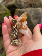 Load image into Gallery viewer, Golden Fairy with Flower Agate wings
