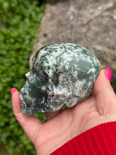 Load image into Gallery viewer, Moss Agate Skull Carving

