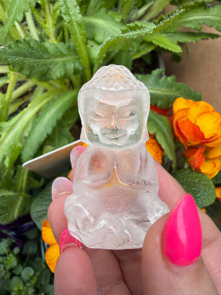 Clear Quartz Buddha Carving