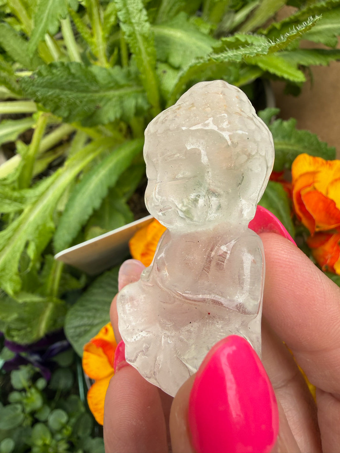 Clear Quartz Buddha Carving