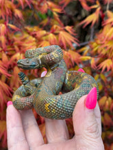 Load image into Gallery viewer, Fruit Jasper Realistic Snake Carving
