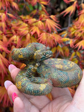 Load image into Gallery viewer, Fruit Jasper Realistic Snake Carving
