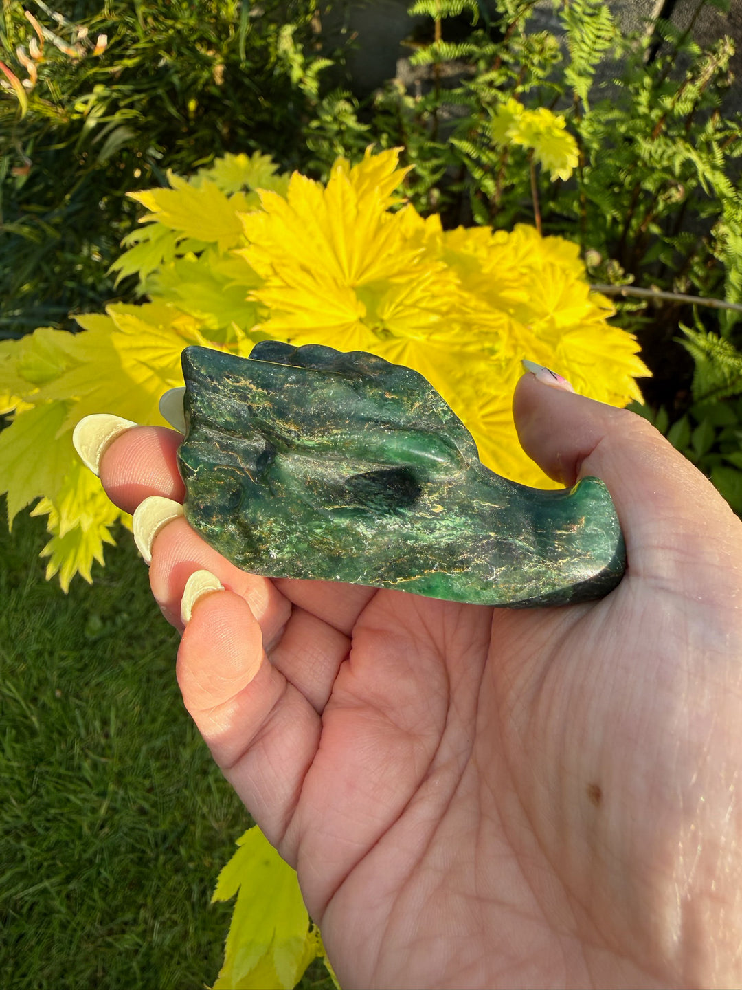 Verdite Dragon Head Carving