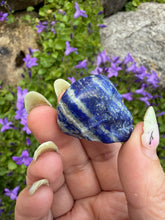 Load image into Gallery viewer, Lapis Lazuli Pocket Skull Carving
