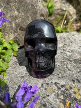 Load image into Gallery viewer, Large Dark Purple Fluorite Skull Carving
