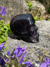 Load image into Gallery viewer, Large Dark Purple Fluorite Skull Carving
