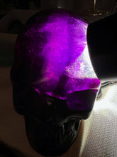 Load image into Gallery viewer, Large Dark Purple Fluorite Skull Carving
