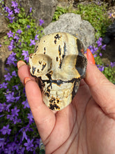 Load image into Gallery viewer, Picture Jasper with Dendrities Skull Carving
