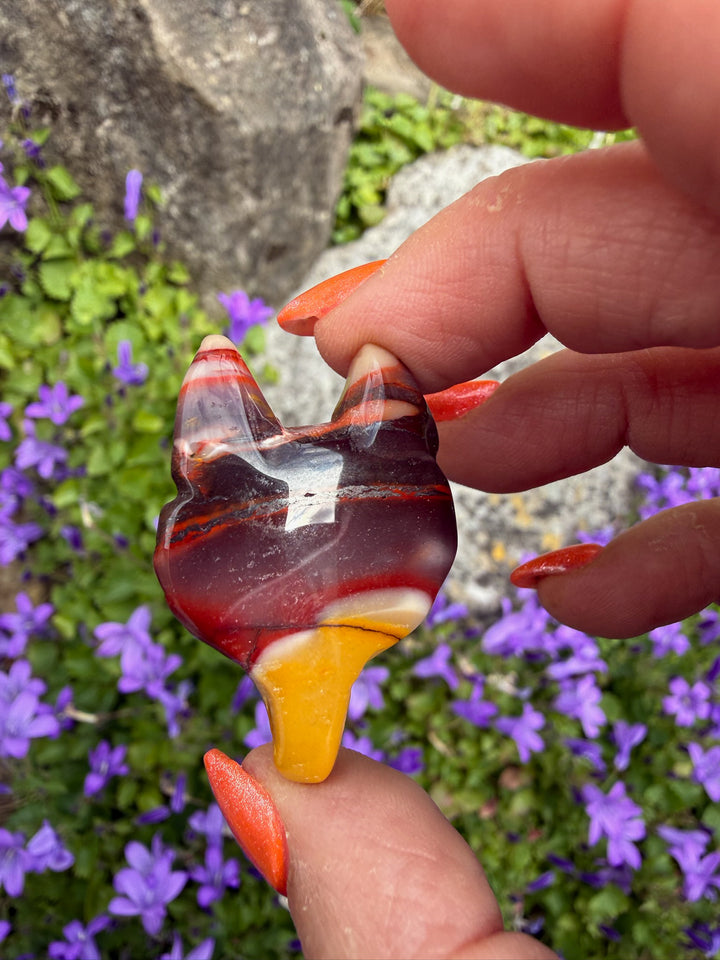 Mookaite Jasper Wolf Head Carving