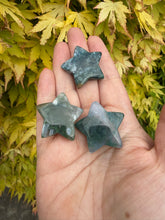 Load image into Gallery viewer, Set of 3 Moss Agate Star Carvings
