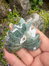 Load image into Gallery viewer, Moss Agate Leaf Carving from Madagascar
