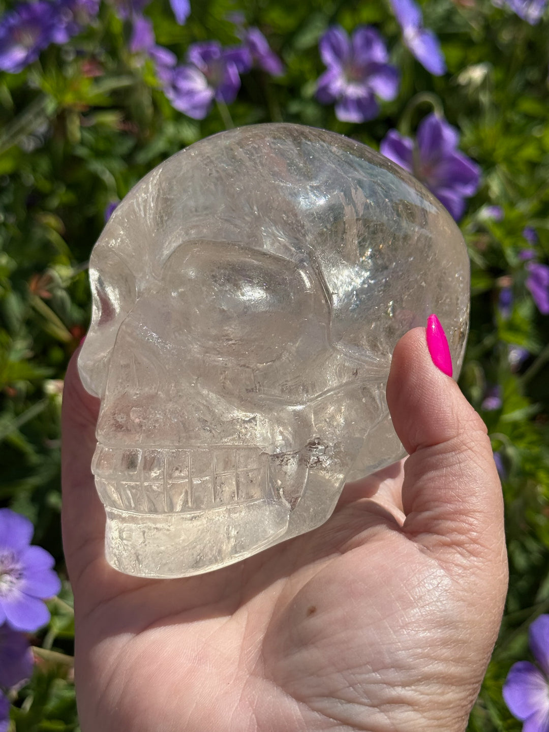 Clear Quartz Skull Carving