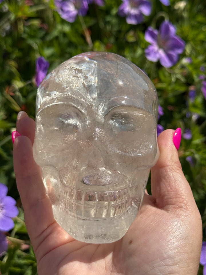 Clear Quartz Skull Carving