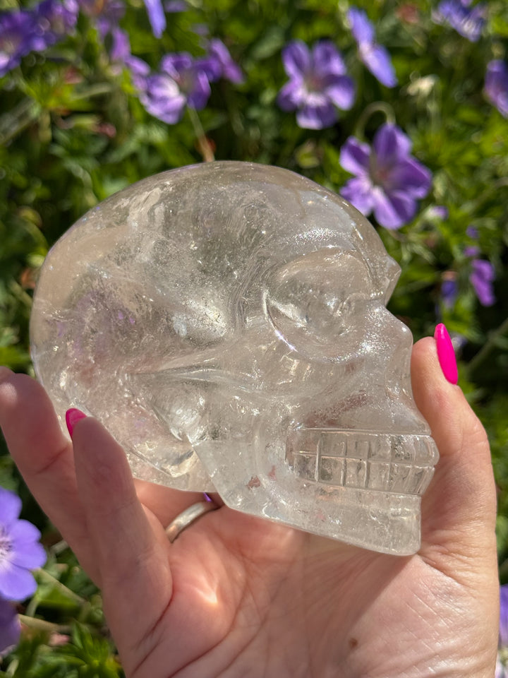 Clear Quartz Skull Carving