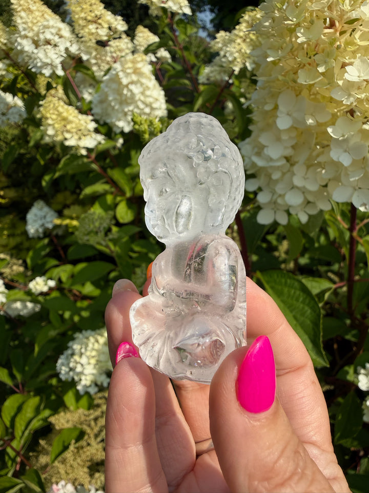 Clear Quartz Buddha Carving 6.5cm