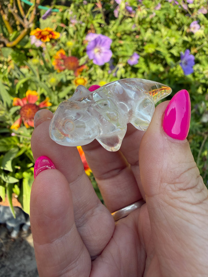 Clear Quartz Axolotl Carving