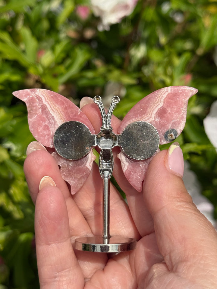 Rhodochrosite Butterfly Carving