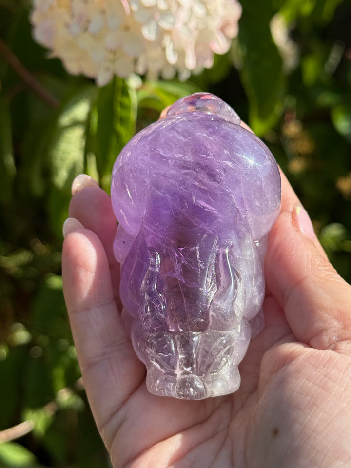 Handcarved Amethyst Pixiu Carving Feng Shui