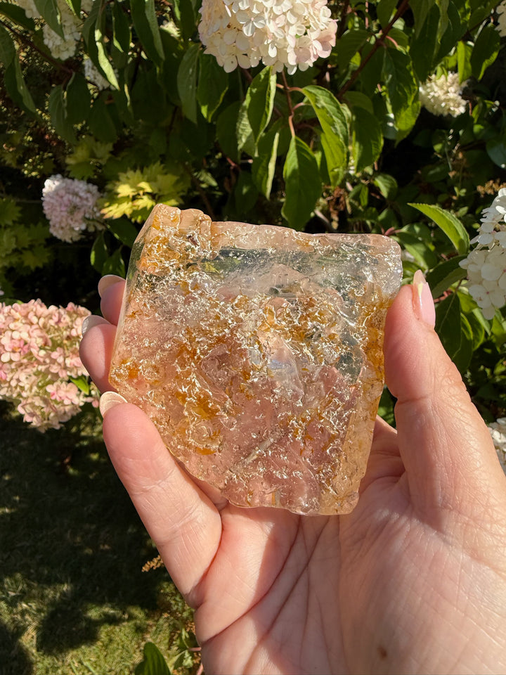 Quality Quartz Turtle Carving with Golden Healer