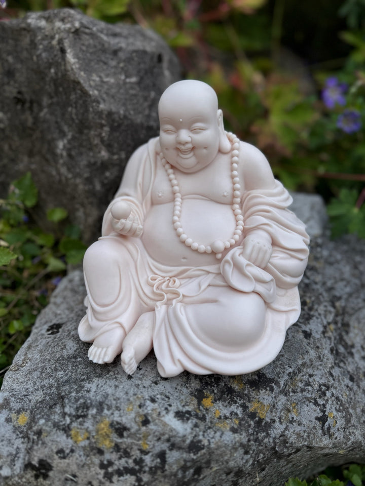 Porcelain Happy Buddha Ornament Feng Shui Carving