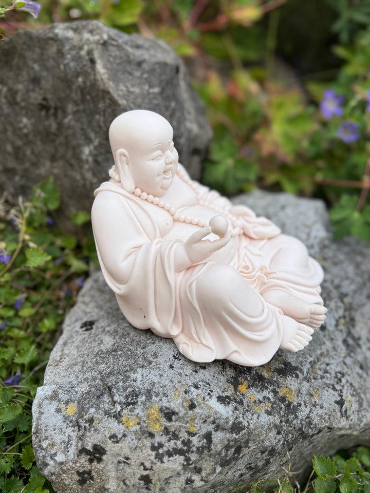 Porcelain Happy Buddha Ornament Feng Shui Carving