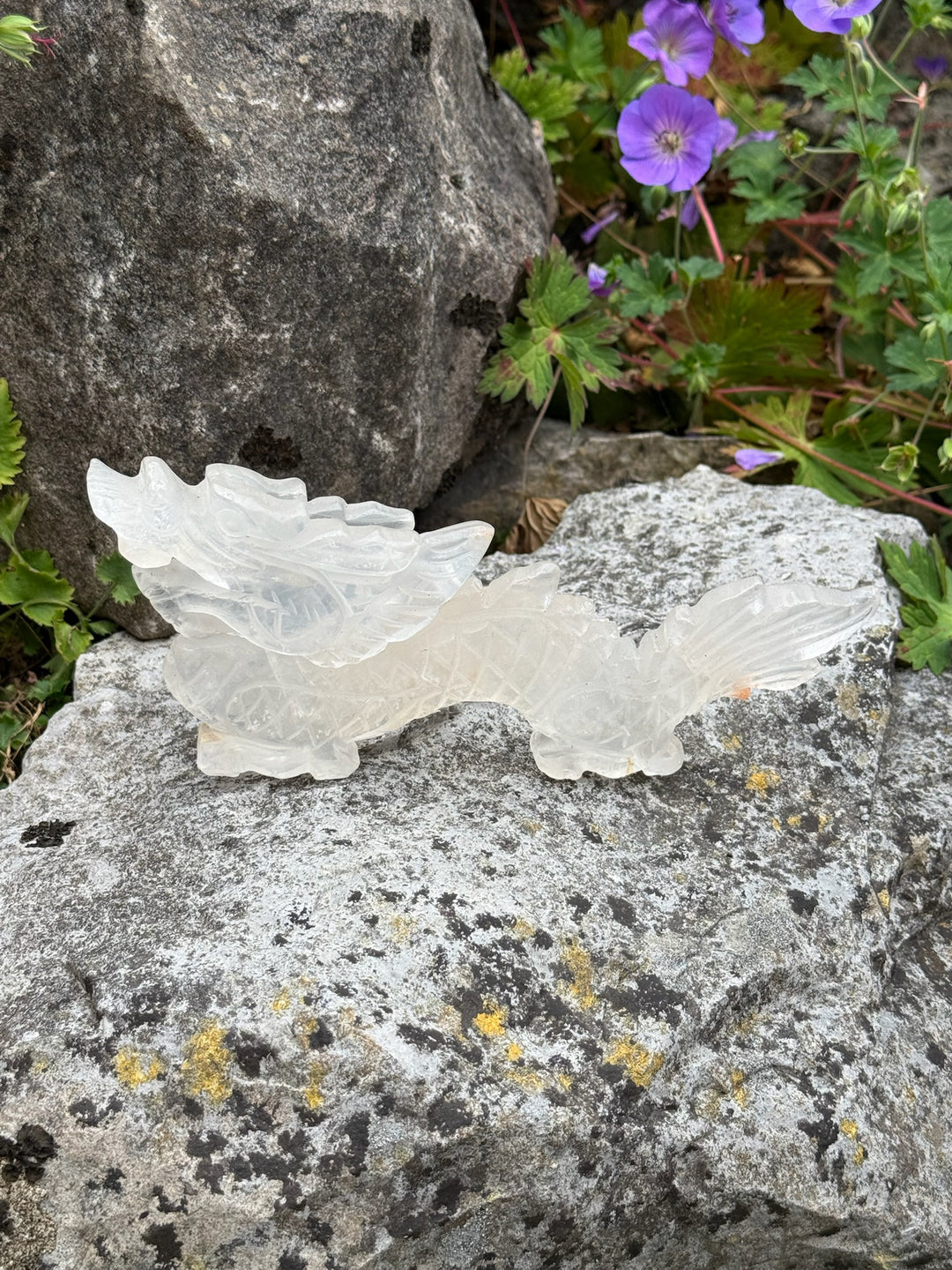 Freestanding Quartz Chinese Dragon Carving