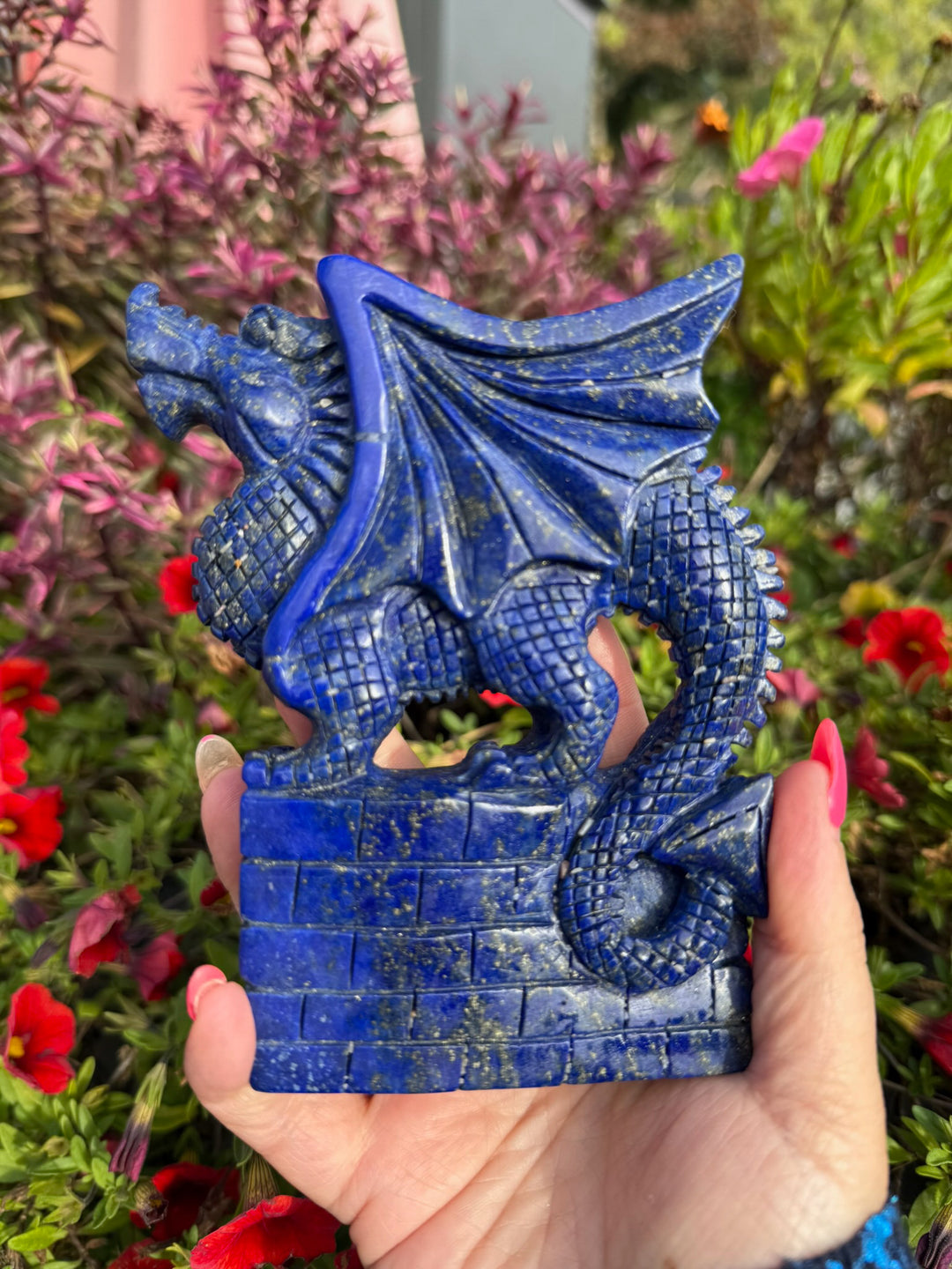 Lapis Lazuli Dragon Carving