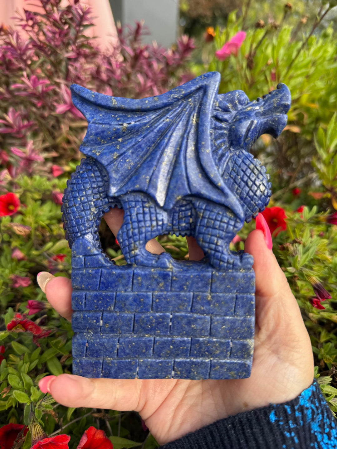 Lapis Lazuli Dragon Carving