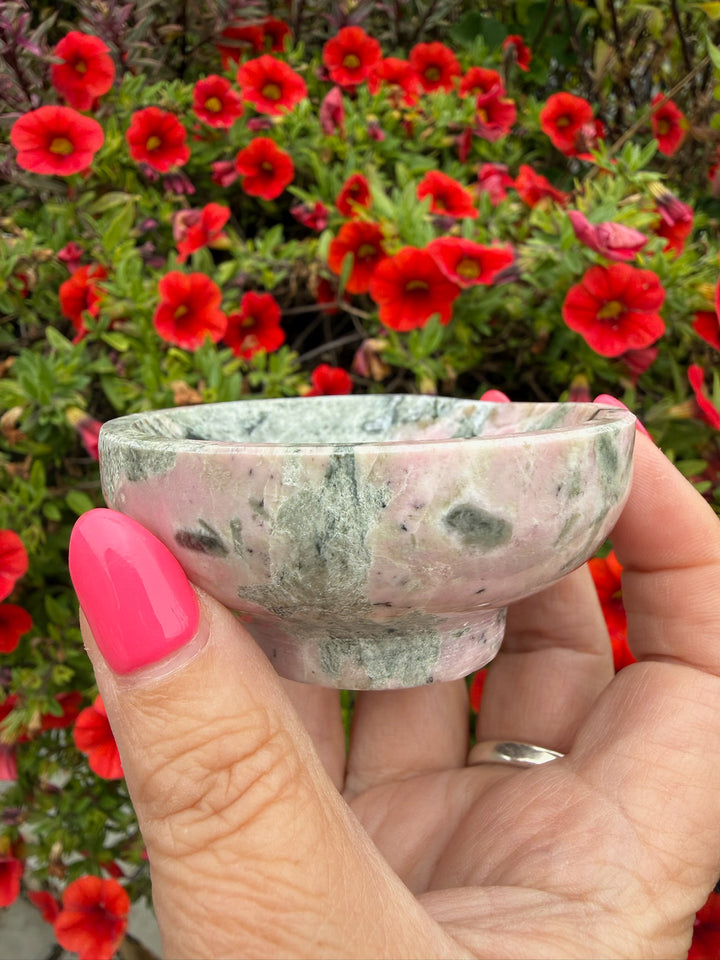 Pink Peru Rhodonite Trinket Dish Bowl