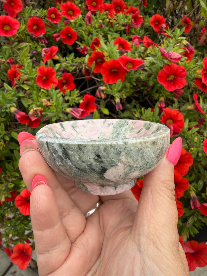 Pink Peru Rhodonite Trinket Dish Bowl