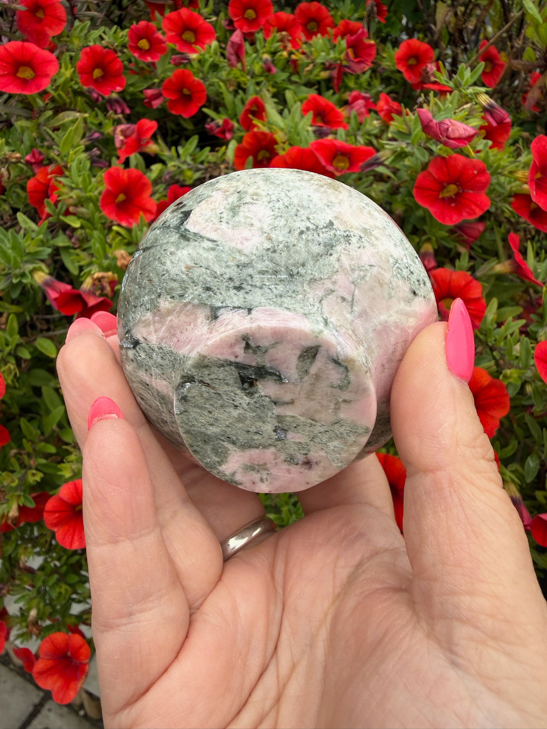 Pink Peru Rhodonite Trinket Dish Bowl