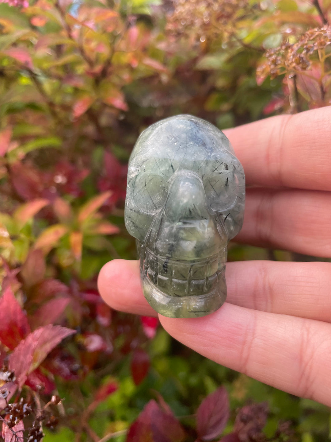 Prehnite and Epidote Skull