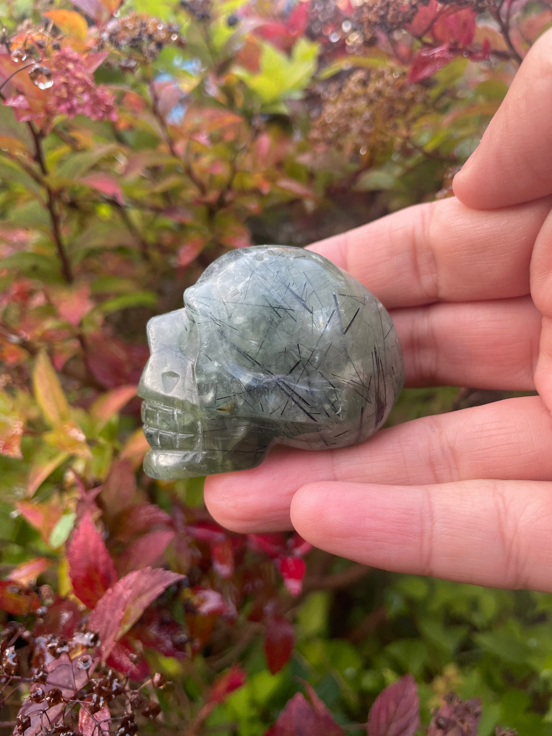 Prehnite and Epidote Skull