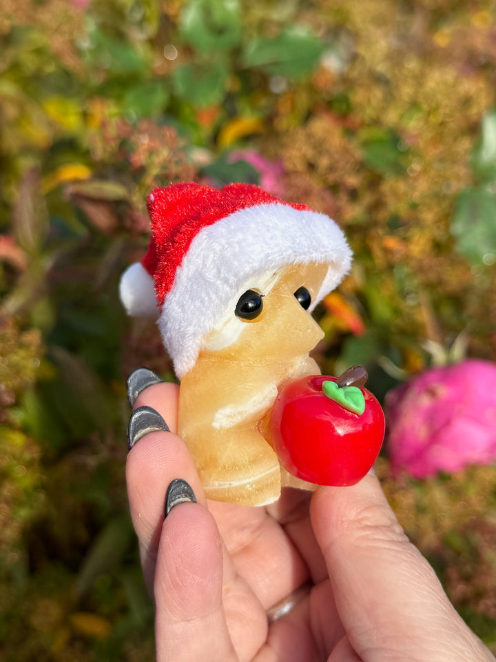 Christmas Orange Calcite Crystal Pet