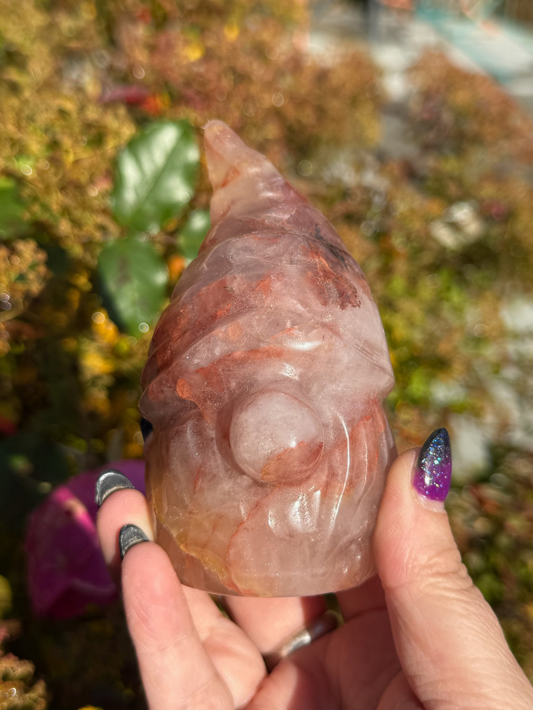 Fire Hematite Gonk Carving