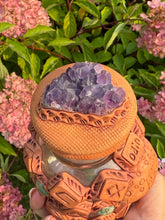 Load image into Gallery viewer, Special Odin Rune Spell Jar embellished with Amethyst and Agate Cabochons
