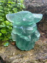 Load image into Gallery viewer, Large Green Fluorite Baby Yoda Grogu Carving
