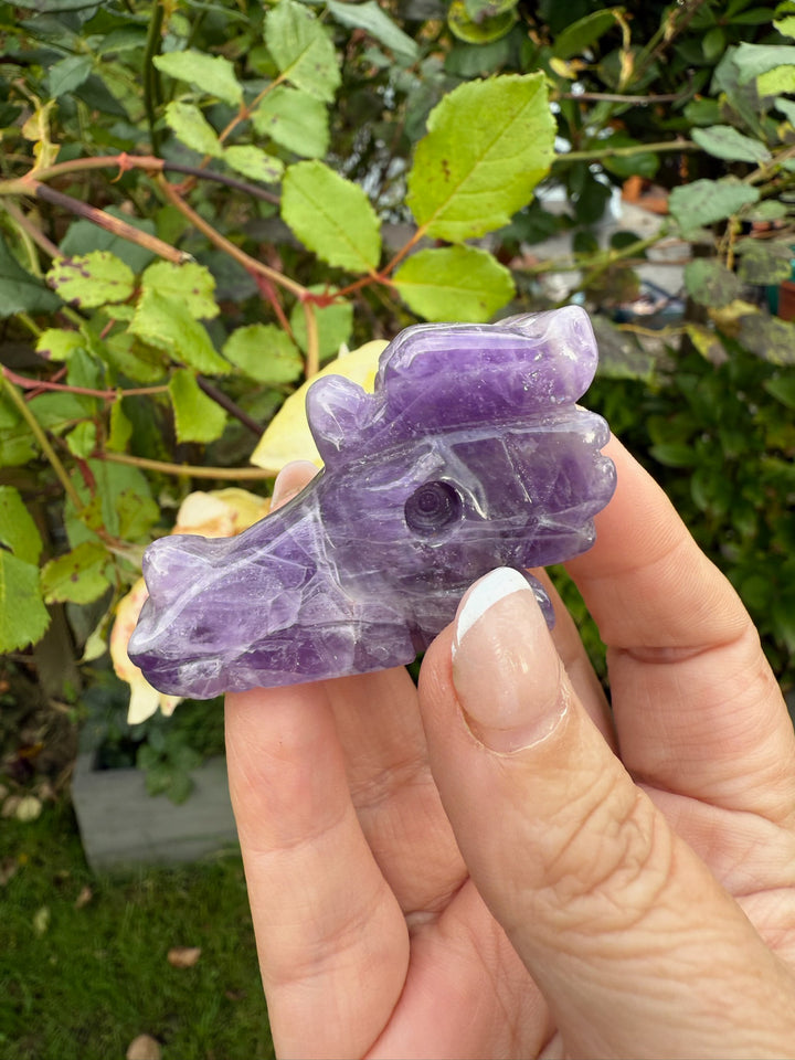 Amethyst Carved Dragon Head