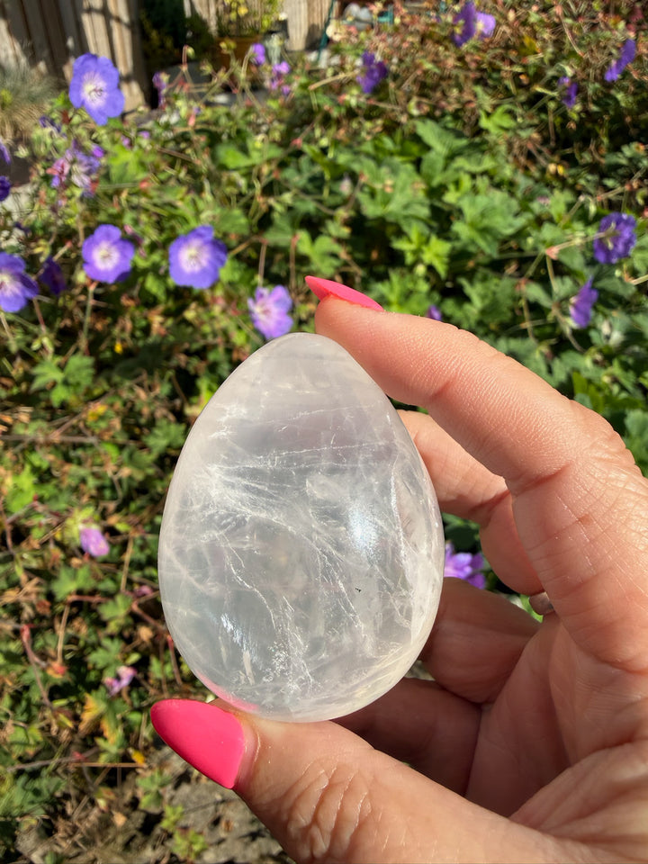 Girasol Quartz Crystal Egg – Polished Madagascar Gemstone Carving