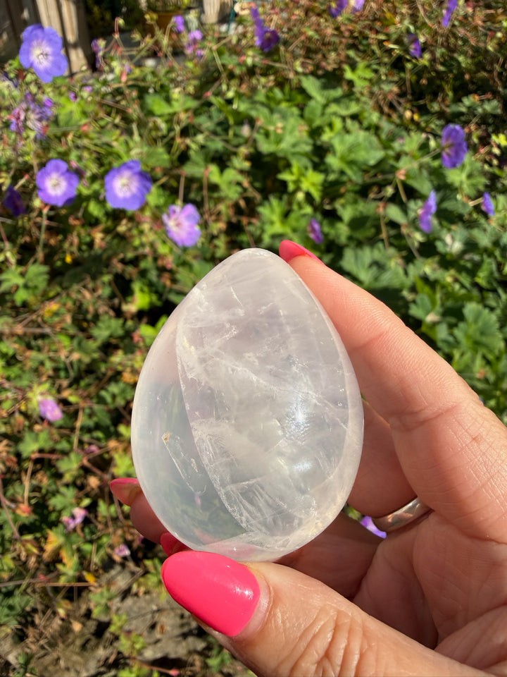 Girasol Quartz Crystal Egg – Polished Madagascar Gemstone Carving