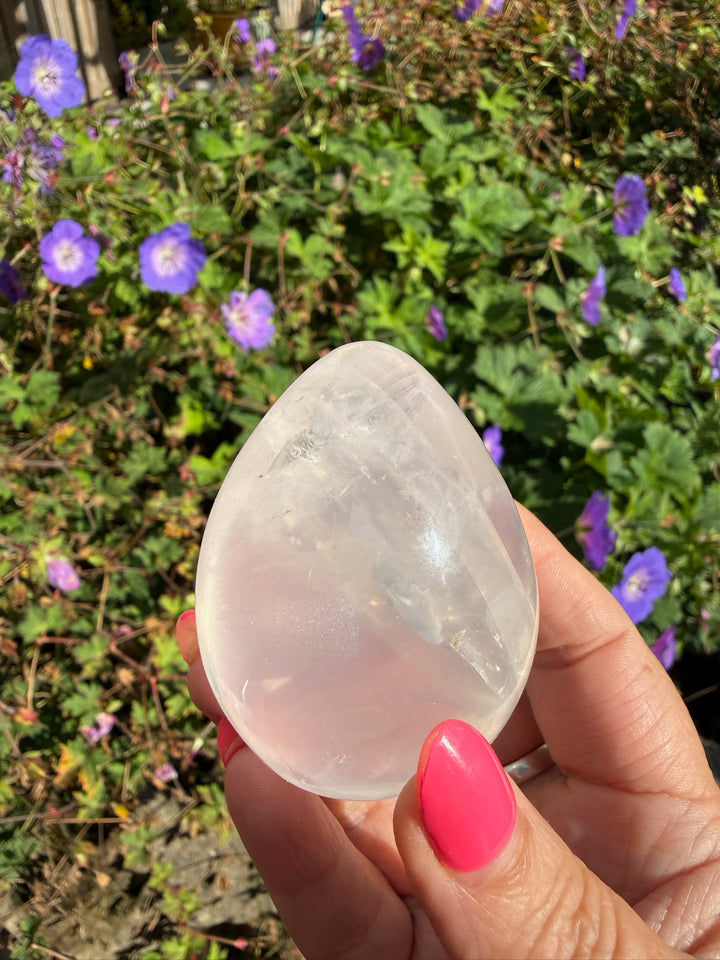 Girasol Quartz Crystal Egg – Polished Madagascar Gemstone Carving