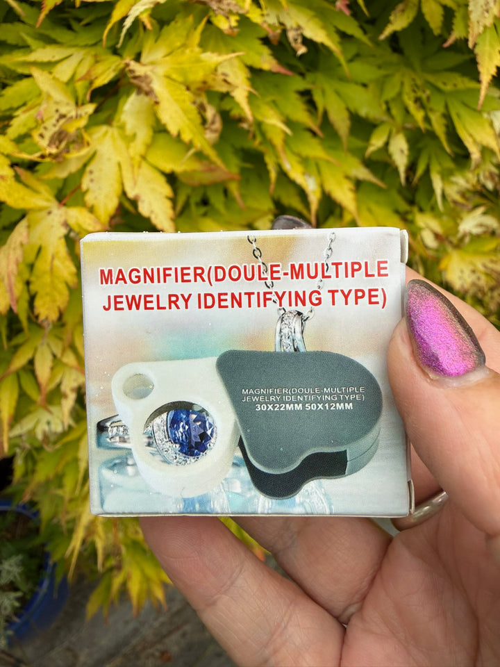30X/50X Dual Lens Pocket foldable Loupe Magnifier Jewelry Magnifying Glass