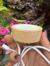 Load image into Gallery viewer, Round Flat Wooden Crystal White Light Display USB Lightbox
